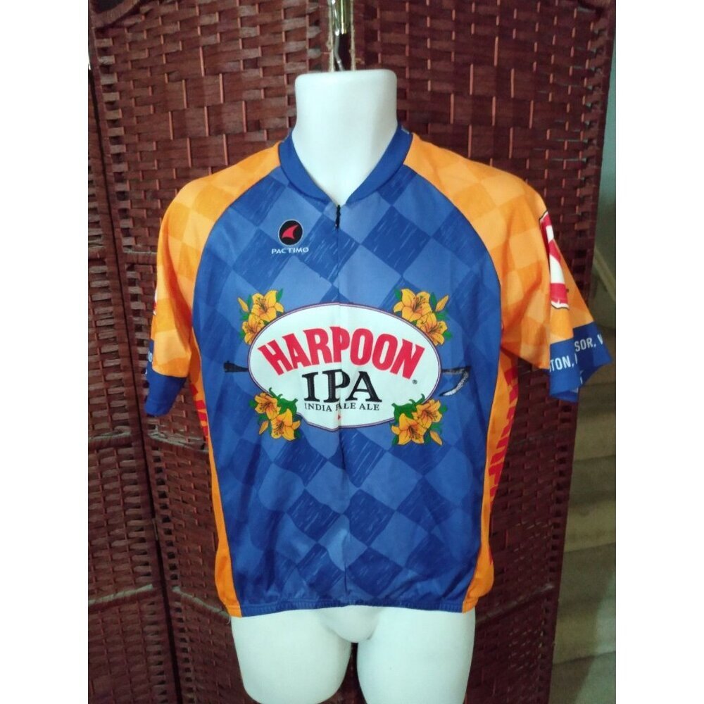 Men's Harpoon IPA Beer Cycling jersey XL 3/4 Zip Shirt